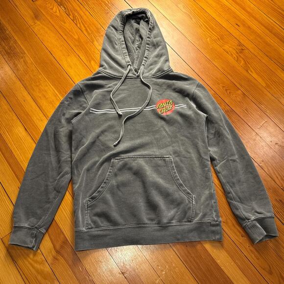 Grey "santa cruz" skateboards graphic grey hoodie sweatshirt - size small - Picture 8 of 8